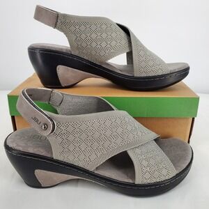 JBU By‎ Jambu Alyssa Knit Wedge Sandals Gray Shimmer Womens Size 12M